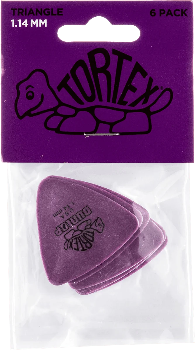 Dunlop 431P114 Tortex Triangle Plectrum 1.14mm 6-Pack