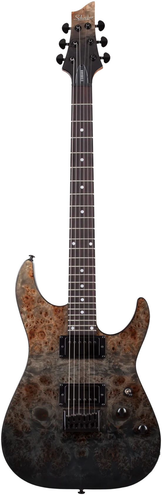 Schecter C-1 Standard Black Fade Burst Burl