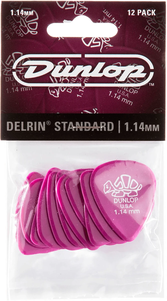 Dunlop 41P114 Delrin Plectrum 1.14mm 12-Pack