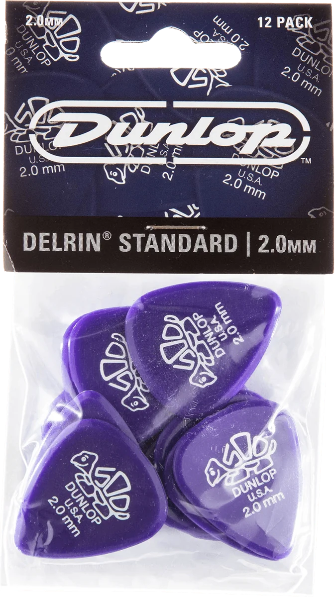 Dunlop 41P200 Delrin Plectrum 2.00mm 12-Pack