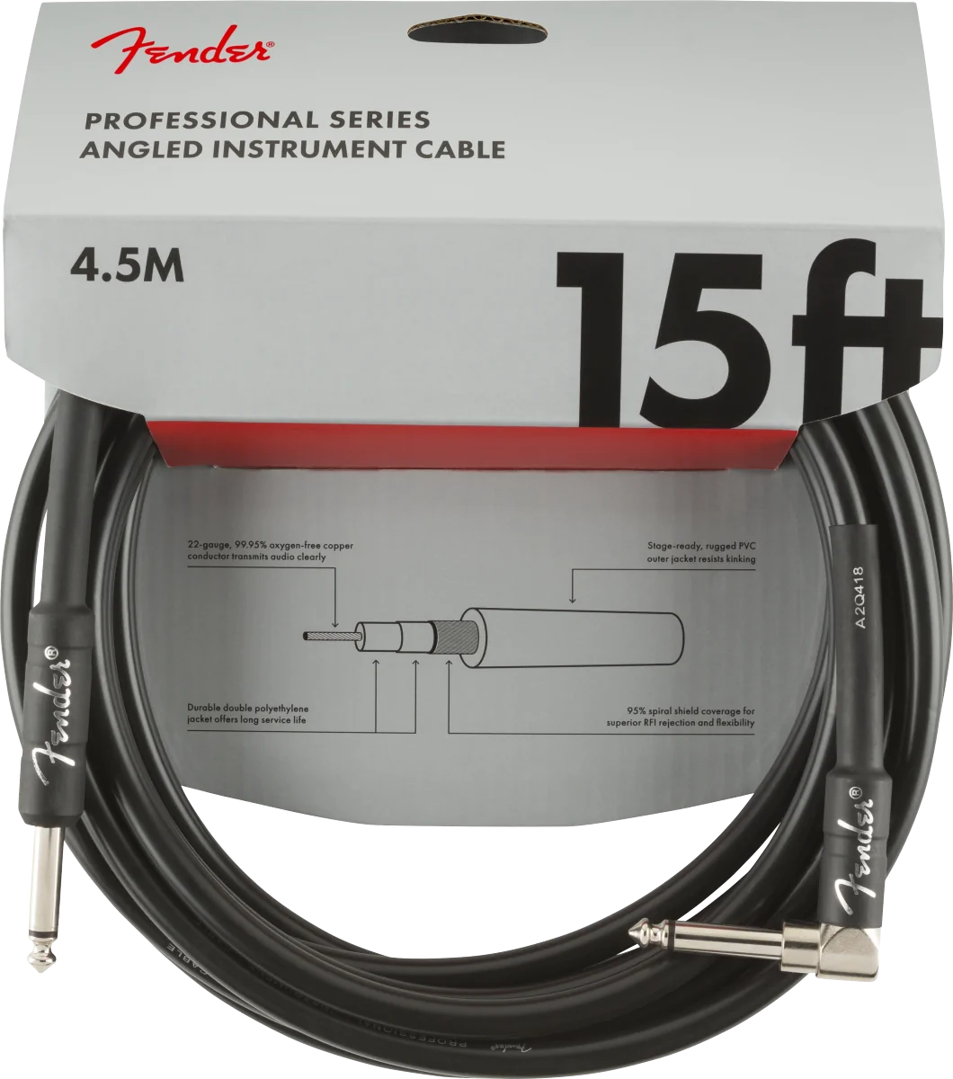 Fender Instrumentkabel Professional Series, Jack-Jack Haaks, 4.5m