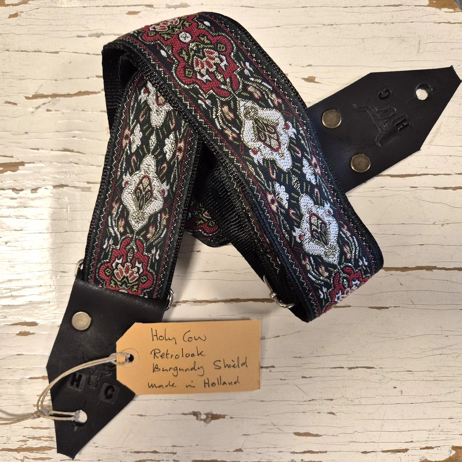 Holy Cow Straps Burgundy Shield