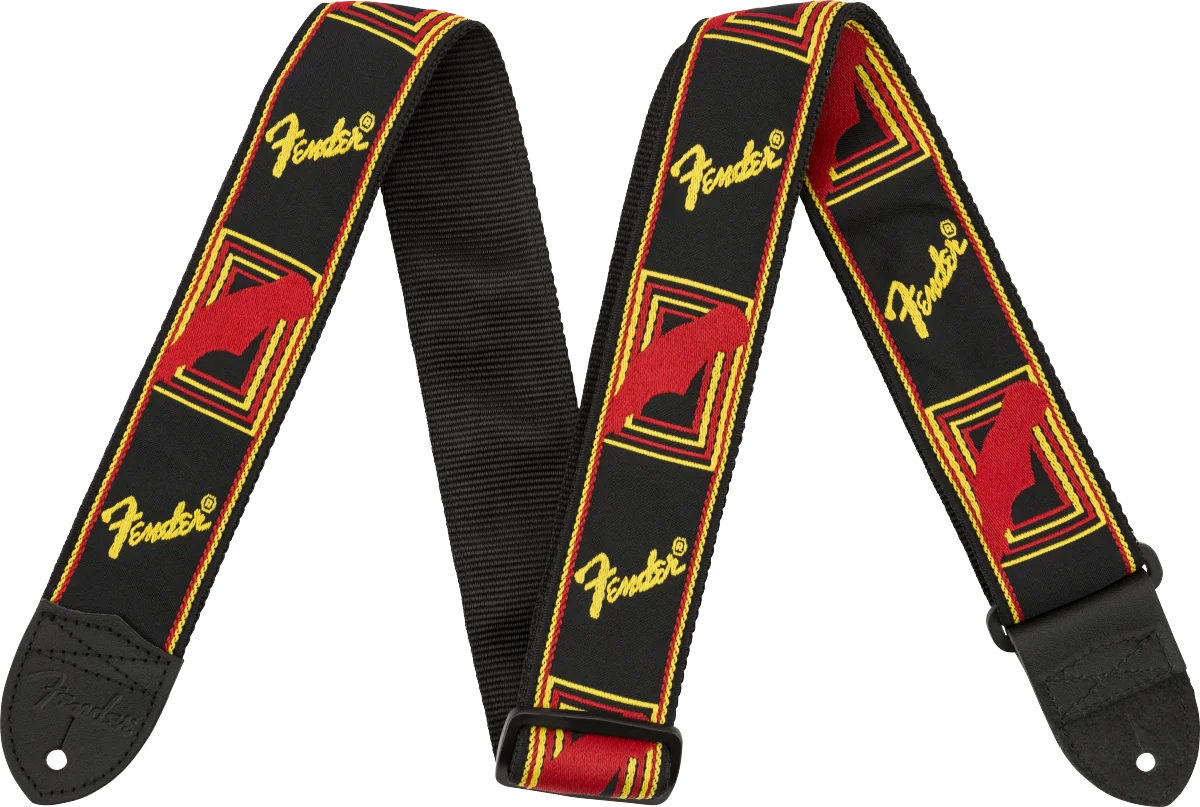Fender Monogram, zwart/geel/rood 2" 