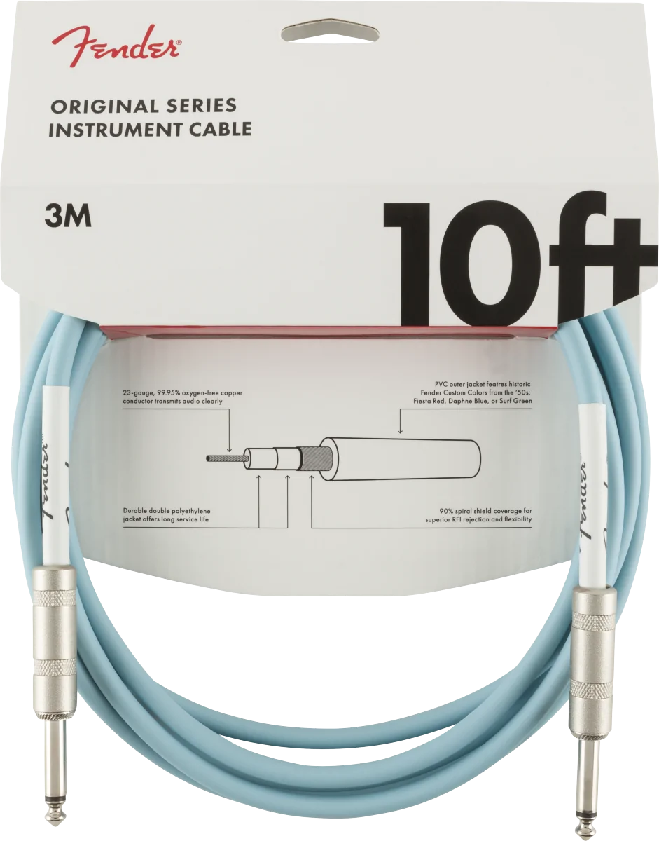 Fender Kabel Original Series Daphne Blue, Jack-Jack, 3m