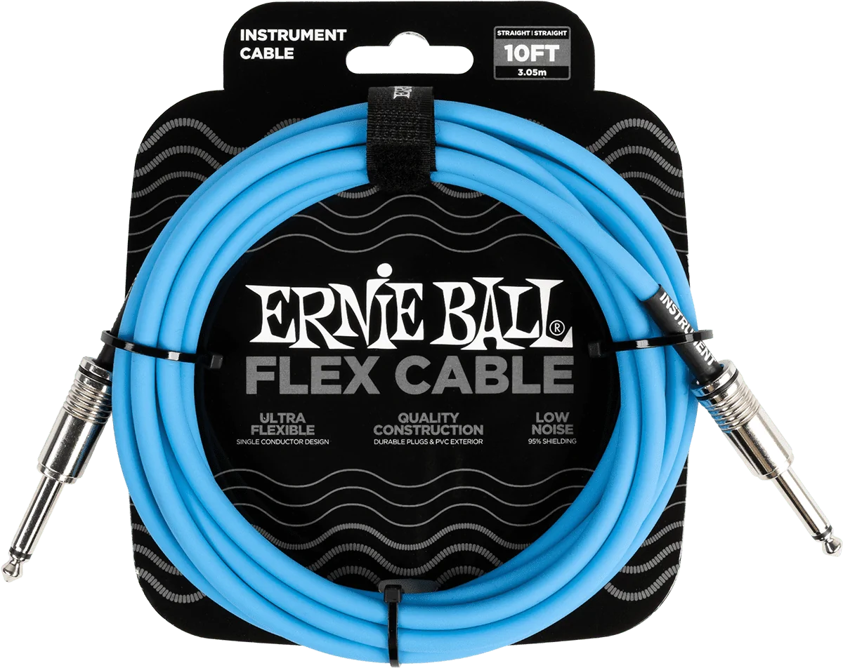 Ernie Ball 6412 Flex Cable 3 meter instrumentkabel blauw