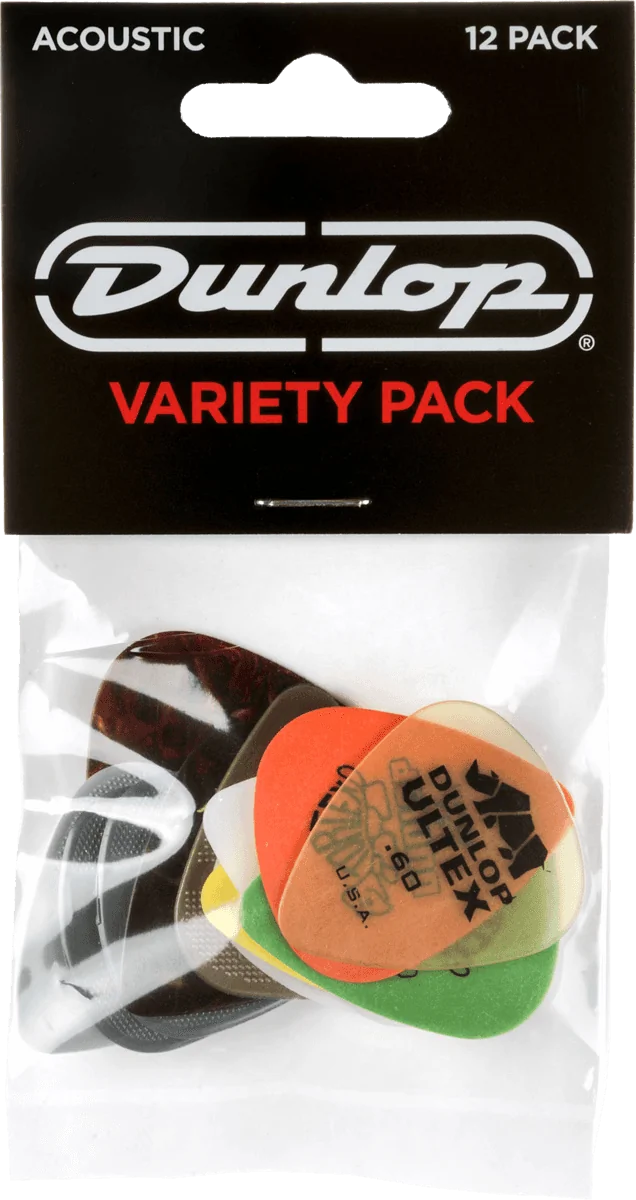 Dunlop PVP112 Acoustic Variety Plectrum 12-Pack