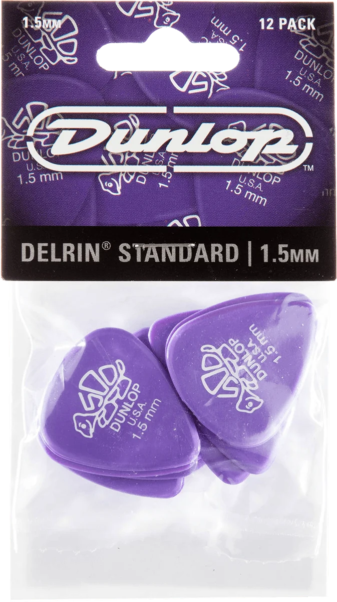 Dunlop 41P150 Delrin Plectrum 1.50mm 12-Pack